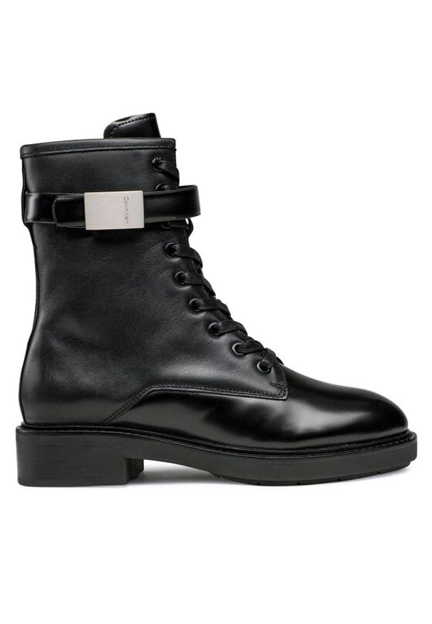 Calvin Klein Botki Combat Boot W/Hw HW0HW01360 Czarny. Kolor: czarny. Materiał: skóra