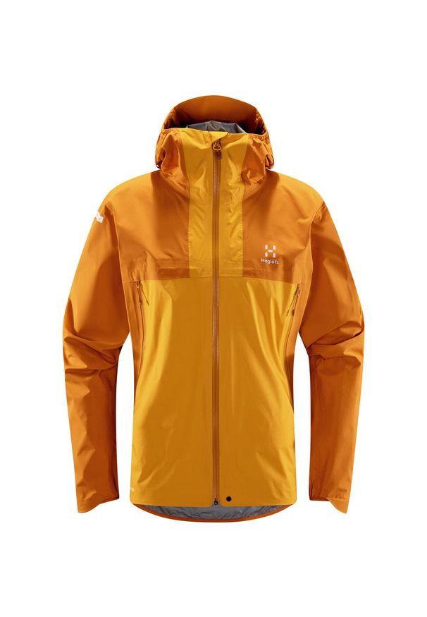 Haglöfs - Kurtka przeciwdeszczowa męska L.I.M GTX Active. Kolor: żółty. Technologia: Gore-Tex. Sport: turystyka piesza
