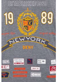 DKNY - Dkny Koszulka nocna damska kolor szary. Kolor: szary. Materiał: dzianina. Wzór: nadruk #2