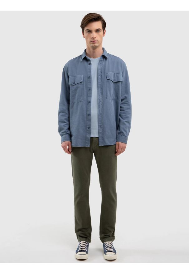 Big-Star - Spodnie męskie joggers khaki Joggse 303. Okazja: na co dzień. Kolor: zielony. Styl: casual