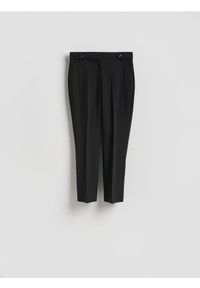 Reserved - Spodnie w kant - czarny. Kolor: czarny. Materiał: wiskoza, tkanina #1