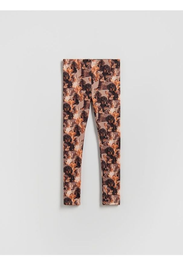 Reserved - Wzorzyste legginsy - ciemnoszary. Kolor: szary. Materiał: dzianina