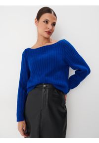 Mohito - Dzianinowy kobaltowy sweter - Niebieski. Kolor: niebieski. Materiał: dzianina #2