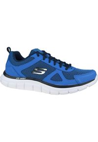 skechers - Buty treningowe męskie, Skechers Track-Bucolo. Kolor: niebieski. Materiał: tkanina, materiał, skóra, syntetyk