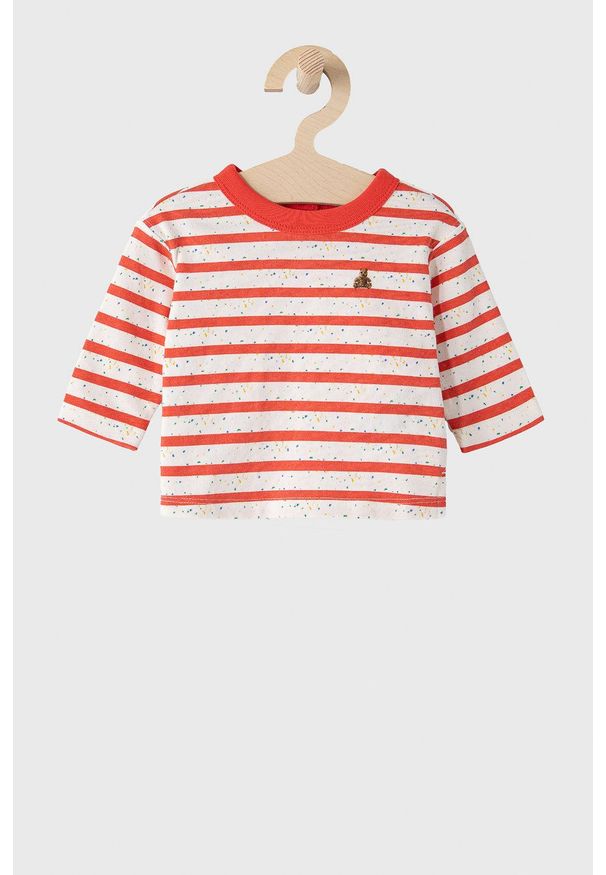 GAP Longsleeve dziecięcy kolor czerwony wzorzysty. Okazja: na co dzień. Kolor: czerwony. Materiał: dzianina. Długość rękawa: długi rękaw. Styl: casual