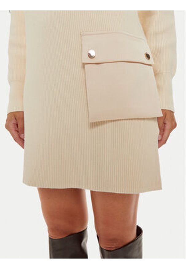 Liu Jo Sukienka dzianinowa WF4228 MS99E Beżowy Regular Fit. Kolor: beżowy. Materiał: syntetyk