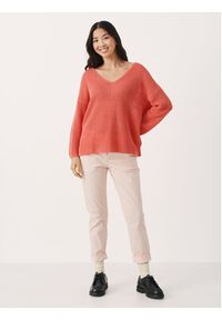Part Two Sweter Netrona 30306690 Różowy Relaxed Fit. Kolor: różowy. Materiał: len #5