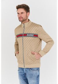Guess - GUESS Beżowa męska bluza Korbin. Kolor: beżowy #4