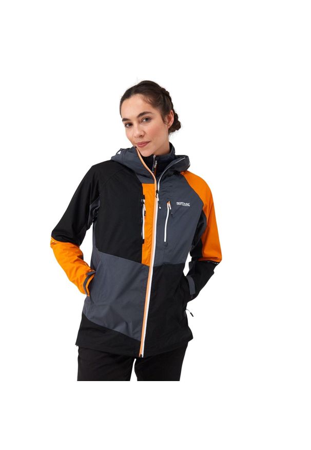 Kurtka trekkingowa damska Regatta Carletta VIII 3w1 z membraną 15K. Kolor: wielokolorowy, żółty, czarny, pomarańczowy, szary. Materiał: poliester. Sport: turystyka piesza