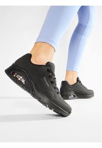 skechers - Skechers Sneakersy Uno-Stand On Air 73690/BBK Czarny. Kolor: czarny. Materiał: skóra #1