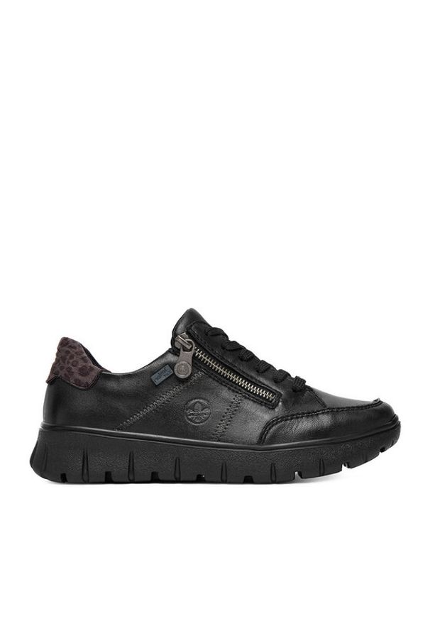 Rieker Sneakersy N1301-01 Czarny. Kolor: czarny. Materiał: skóra