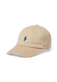 Polo Ralph Lauren czapka bawełniana dziecięca kolor beżowy gładka. Kolor: beżowy. Materiał: bawełna. Wzór: gładki #1