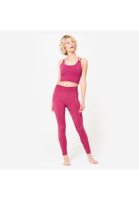 Decathlon - Stanik sportowy Kimjaly. Kolor: wielokolorowy, różowy, fioletowy. Materiał: materiał. Sport: golf, turystyka piesza, joga i pilates, fitness