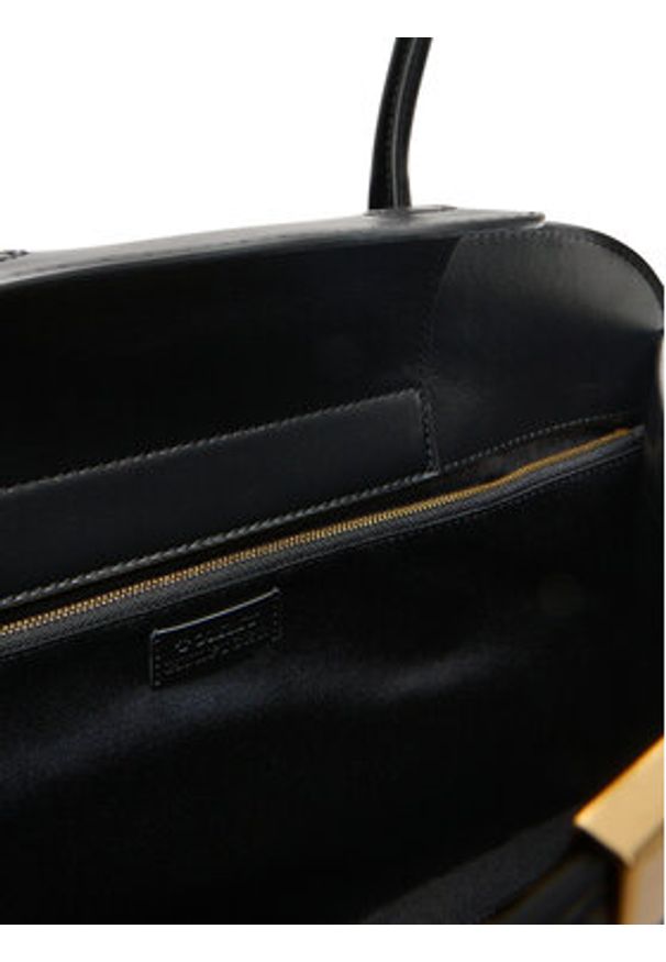 TOMMY HILFIGER - Tommy Hilfiger Torebka Iconic Leather Tote AW0AW18206 Czarny. Kolor: czarny. Materiał: skórzane