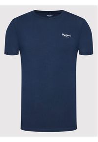 Pepe Jeans T-Shirt Original Basic 3 N PM508212 Granatowy Slim Fit. Kolor: niebieski. Materiał: bawełna