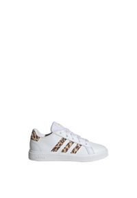 Adidas - Buty Grand Court 2.0 Kids. Zapięcie: pasek. Kolor: biały, wielokolorowy, żółty, beżowy. Materiał: materiał