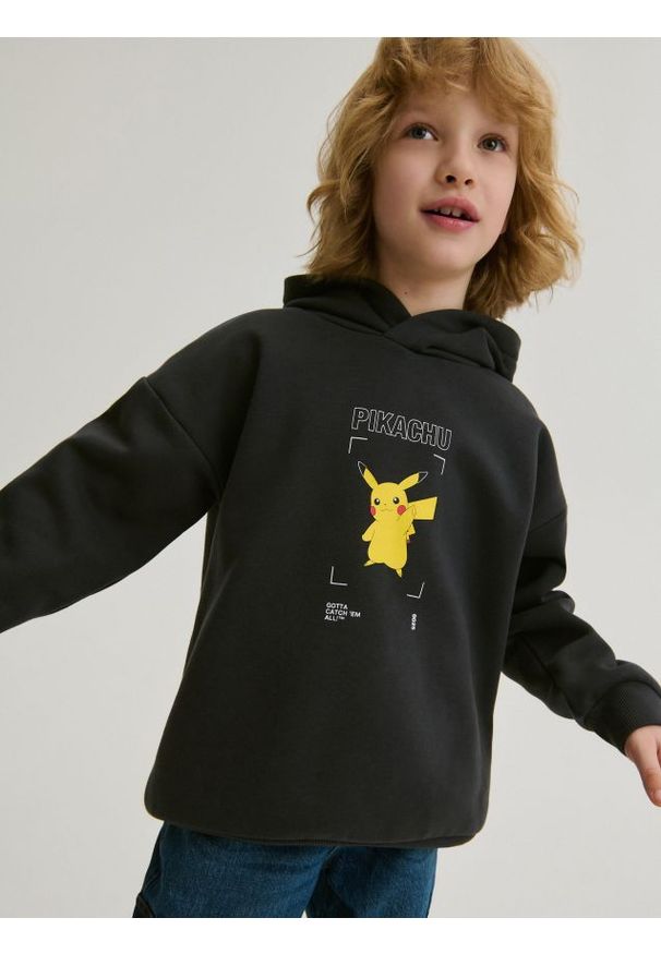 Reserved - Bluza Pokémon - ciemnoszary. Kolor: szary. Materiał: bawełna, dzianina