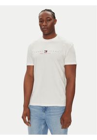 Tommy Jeans T-Shirt Flag Linear DM0DM21911 Biały Regular Fit. Kolor: biały. Materiał: bawełna