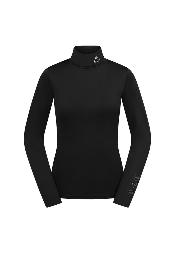 Koszulka jeździecka z kołnierzem typu golf. ELT Madison. Typ kołnierza: golf. Kolor: czarny. Długość rękawa: długi rękaw
