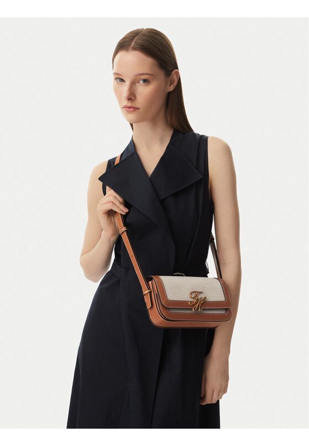 TOMMY HILFIGER - Tommy Hilfiger Torebka Th Script Flap Crossover Canvas AW0AW18737 Kremowy. Kolor: kremowy