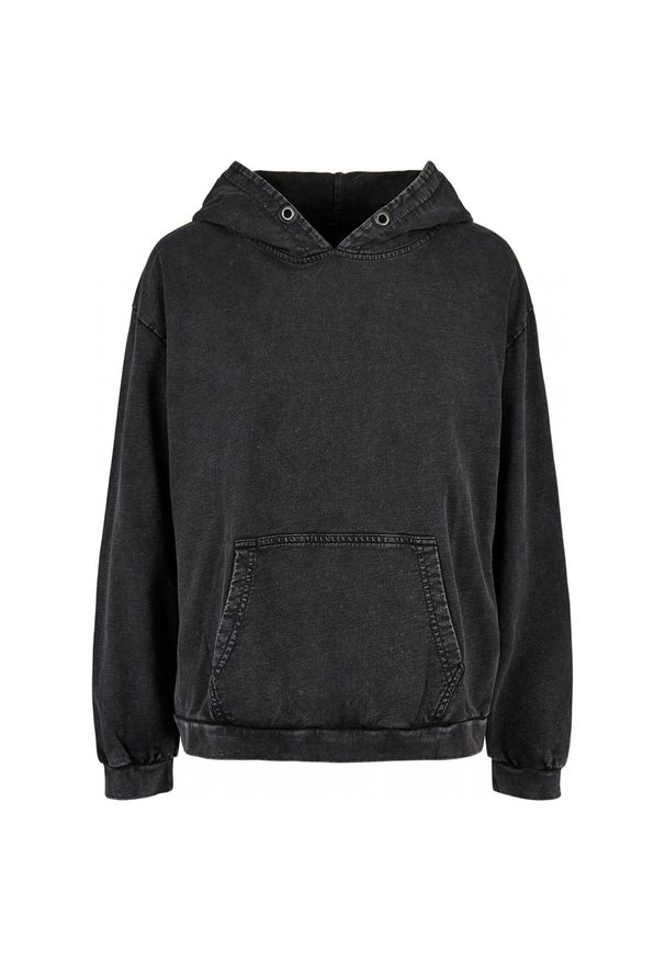 BUILD YOUR BRAND - Damska Bluza Z Kapturem Acid Wash Oversized Hoodie. Typ kołnierza: kaptur. Kolor: czarny