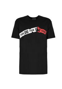 Les Hommes T-shirt | URG820P UG807A | Oversized T-Shirt With Ripped Print | Mężczyzna | Czarny. Kolor: czarny. Materiał: bawełna. Wzór: nadruk #6