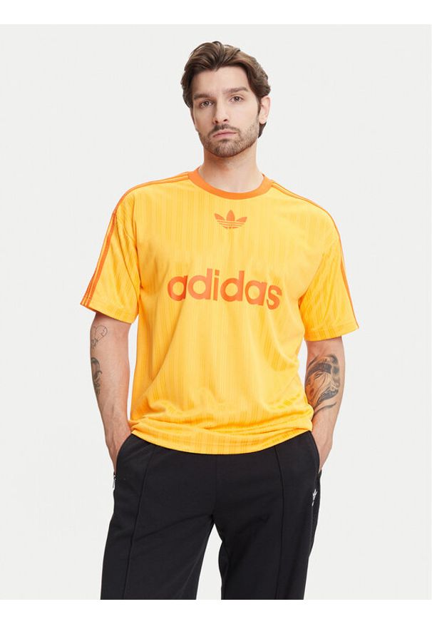 Adidas - adidas T-Shirt adicolor JP1027 Żółty Loose Fit. Kolor: żółty. Materiał: syntetyk