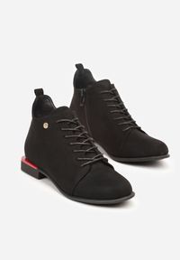Renee - Czarne Botki Vices Trzewiki z Imitacji Zamszu Aliff. Okazja: na co dzień. Kolor: czarny. Materiał: zamsz. Styl: klasyczny, casual, elegancki #4