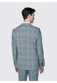 Pako Lorente - PAKO LORENTE – Niebieska marynarka garniturowa w kratę. Okazja: na ślub cywilny, na wesele. Kolor: niebieski. Styl: boho #9