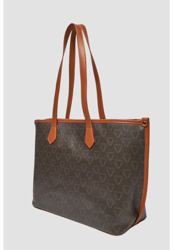 Valentino by Mario Valentino - VALENTINO Brązowa damska shopperka Lady Re. Kolor: brązowy. Materiał: skórzane