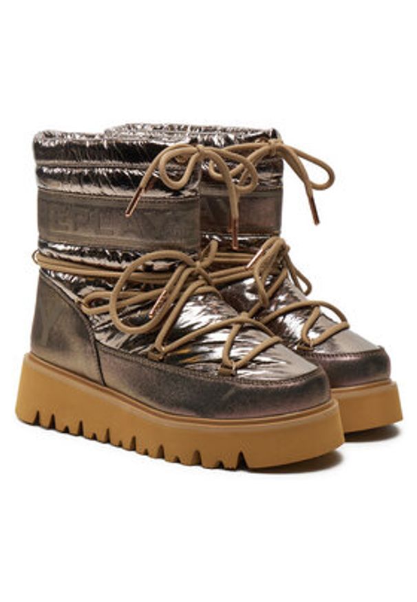 Replay - REPLAY Śniegowce Shiny-Effect Harper United Lace-Up GWF4R.000.C0002T Złoty. Kolor: złoty. Materiał: skóra