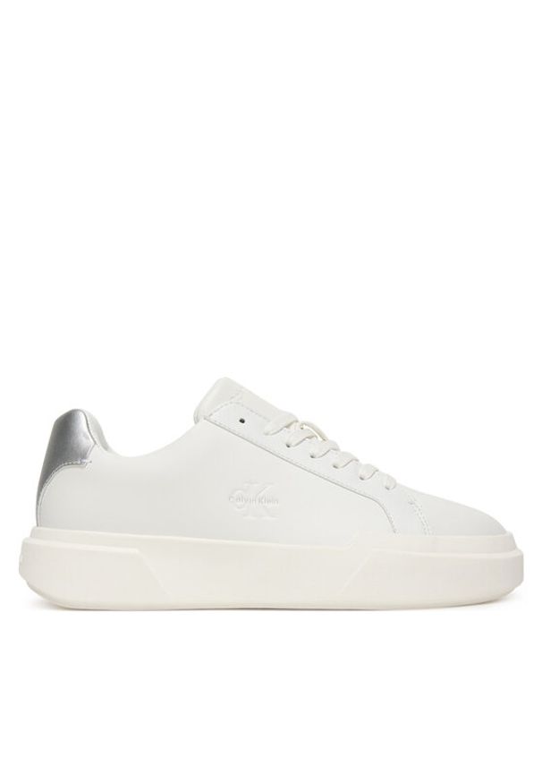 Calvin Klein Sneakersy Chunky Cupsole Lace Up Lth Met YW0YW01948 Biały. Kolor: biały. Materiał: skóra