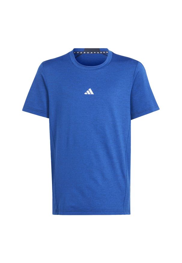 Adidas - Koszulka Training AEROREADY Heather Kids. Kolor: szary, niebieski, wielokolorowy. Materiał: materiał. Sport: joga i pilates