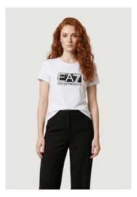 EA7 Emporio Armani T-Shirt 7W001093 AF10373 U0002 Biały Regular Fit. Kolor: biały. Materiał: bawełna #1