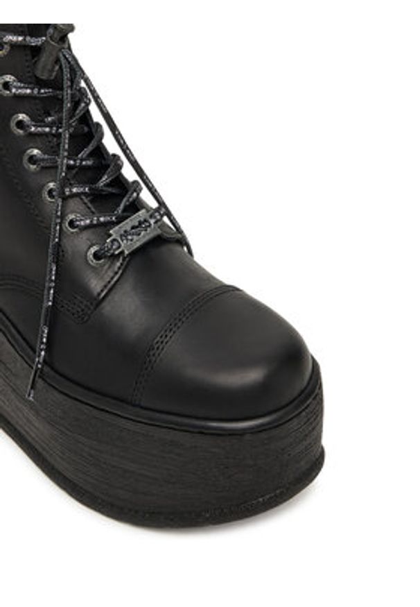 NEW ROCK Botki M-WALL083CCT-C2 Czarny. Kolor: czarny. Materiał: skóra. Styl: rockowy