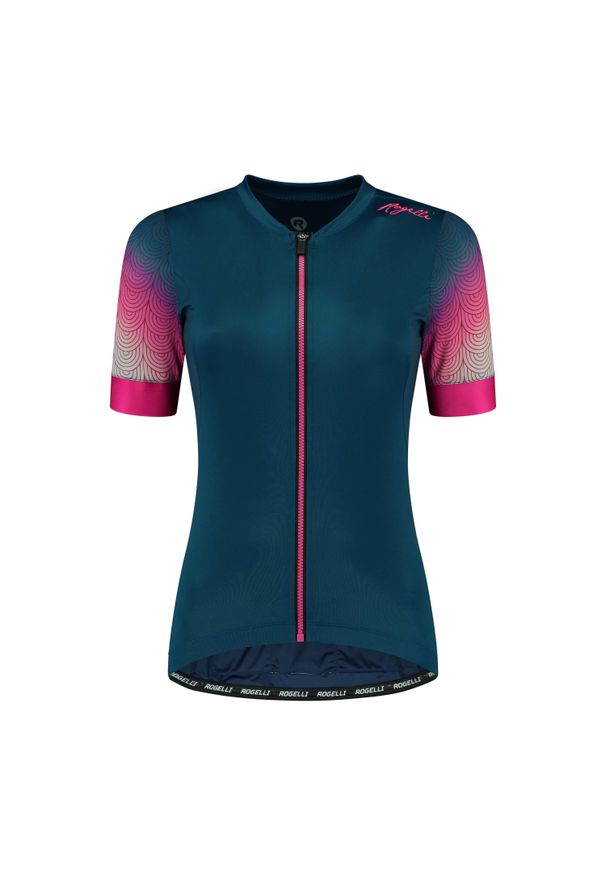 ROGELLI - Elegancka damska koszulka rowerowa WAVES. Kolor: niebieski, różowy, wielokolorowy