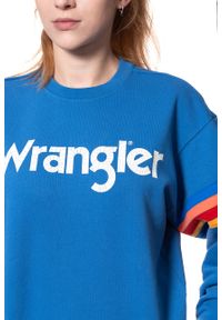 Wrangler - BLUZA WRANGLER DAMSKA LOGO SWEAT DEEP WATER W6072HQDF. Wzór: nadruk #8