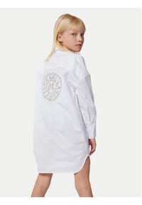 Karl Lagerfeld Kids Sukienka koszulowa Z30080 D Biały Regular Fit. Kolor: biały. Materiał: bawełna. Typ sukienki: koszulowe #1