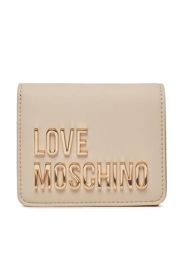 Love Moschino - LOVE MOSCHINO Mały Portfel Damski JC5612PP1IKD0110 Beżowy. Kolor: beżowy. Materiał: skóra