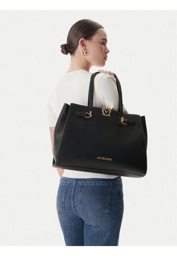 Love Moschino - LOVE MOSCHINO Torebka JC4124PP1OLM0000 Czarny. Kolor: czarny. Materiał: skórzane