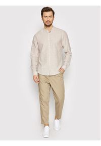 Only & Sons Koszula Caiden 22019173 Beżowy Slim Fit. Kolor: beżowy. Materiał: bawełna #3