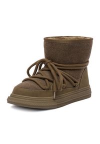 DeeZee Śniegowce DZ-AW08 Khaki. Kolor: brązowy. Materiał: materiał