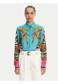 Versace Jeans Couture Koszula 78HAL2P1 Niebieski Regular Fit. Kolor: niebieski. Materiał: wiskoza