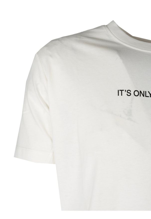 John Richmond T-Shirt | HMP25017TS | Mężczyzna | Biały. Okazja: na co dzień. Kolor: biały. Materiał: bawełna. Długość: długie. Wzór: nadruk. Styl: elegancki, casual