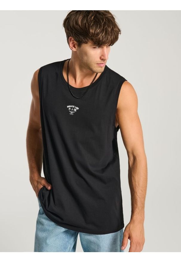 Sinsay - Tank top Bruce Lee - czarny. Kolor: czarny