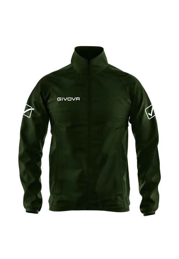 Kurtka przeciwdeszczowa Givova Basico Zielony Militare 3XL. Kolor: zielony. Sport: piłka nożna