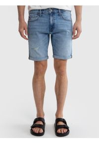 Big-Star - Szorty męskie jeansowe z przetarciami niebieskie Aden 216. Okazja: na co dzień. Kolor: niebieski. Materiał: jeans. Sezon: lato. Styl: casual, klasyczny #3