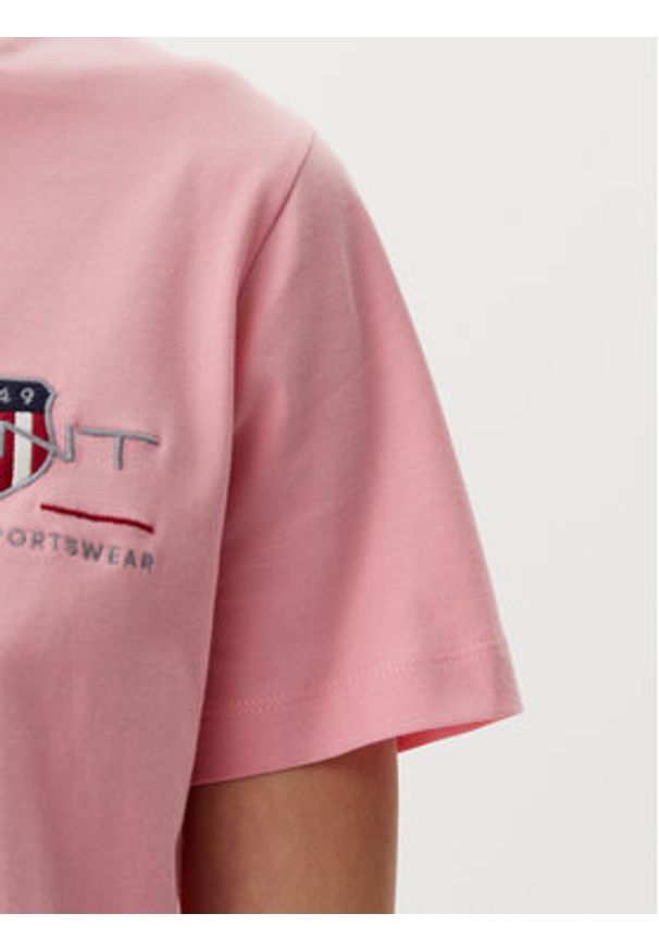 GANT - Gant T-Shirt Archive 4200277 Różowy Regular Fit. Kolor: różowy. Materiał: bawełna