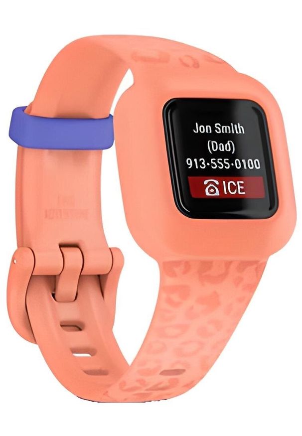GARMIN - Garmin Vivofit Junior 3 Leopard Pomarańczowy. Kolor: pomarańczowy