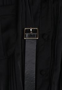 Born2be - Czarna Plisowana Sukienka Midi z Paskiem z Kołnierzykiem i Kieszeniami Themirlla. Kolor: czarny. Wzór: aplikacja. Długość: midi #3